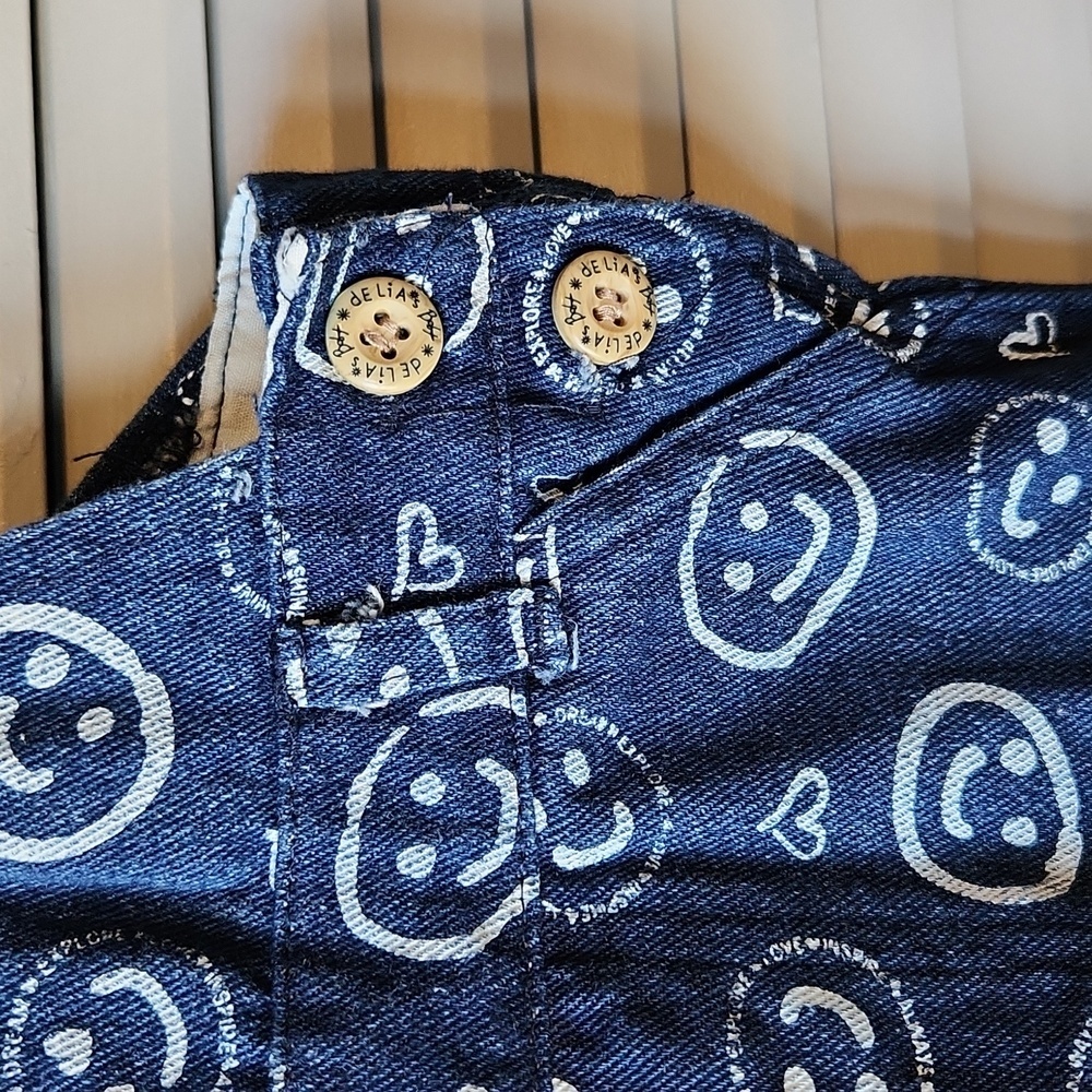 Delia's Baby Smiley Face Denim Overalls - Picture 6 of 12